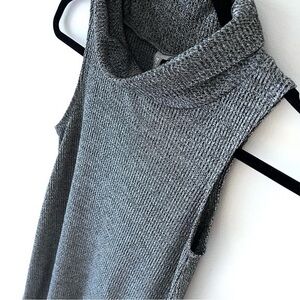 ASOS bodycon mini ribbed knit dress sleeveless cowl neck grey sz 6